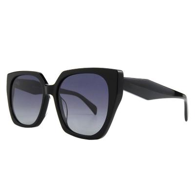 A10852(1) Women's Hand Polished black Acetate Full Rim Cat Eye Modern Sunglasses Eyewear