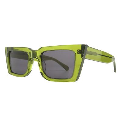 A10847(2) Women's Hand Polished black Acetate Full Rim Geometric Modern Sunglasses Eyewear
