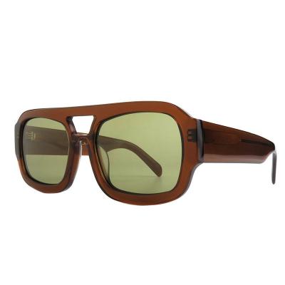 A10861(2) Unisex UV400 Protection tortoise Acetate Full Rim Square Modern Sunglasses Eyewear