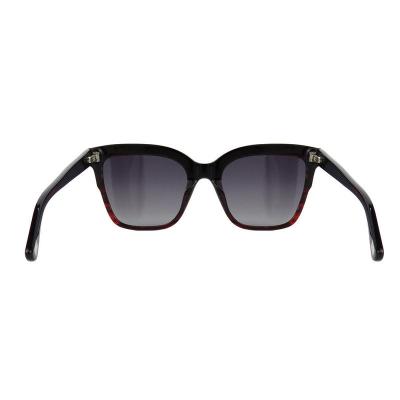 A10851(1) Women's Durable burgundy with red tortoise pattern Acetate Full Rim Square Modern Sunglasses Eyewear