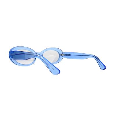 A10868(1) Unisex Durable crystal blue Acetate Full Rim Oval Modern Sunglasses Eyewear