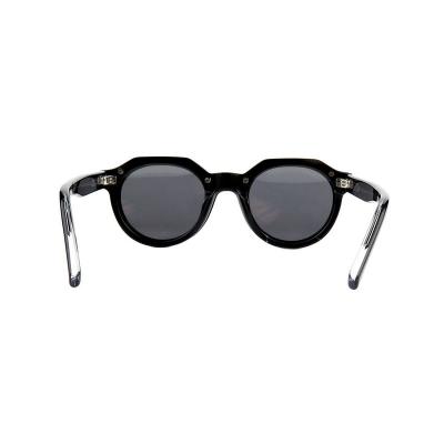 A10897(1) Unisex Polarized black Acetate Full Rim Round Modern Sunglasses Eyewear