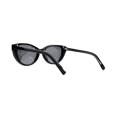 A10896(1) Women's Polarized black Acetate Full Rim Cat Eye Vintage Sunglasses Eyewear