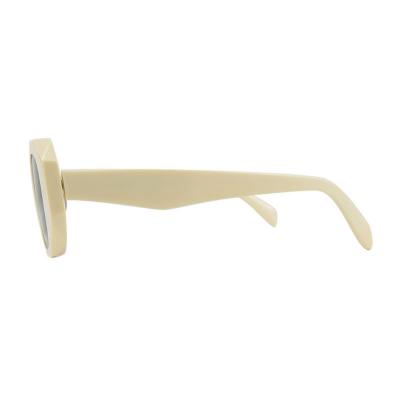 A10871(1) Unisex Scratch Resistant cream Acetate Full Rim Geometric Modern Sunglasses Eyewear