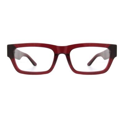 A10891(7) Unisex Lightweight red with black/tortoise accents Acetate Full Rim Square Modern Sunglasses Eyewear