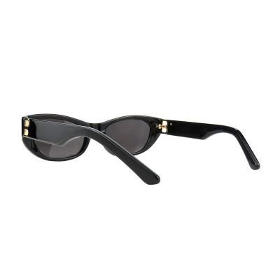 A10866(2) Unisex Hand Polished black Acetate Full Rim Oval Modern Sunglasses Eyewear