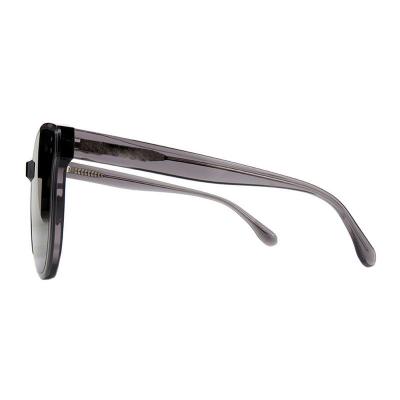 A10878(1) Unisex Spring Hinge crystal gray Acetate Full Rim Square Modern Sunglasses Eyewear