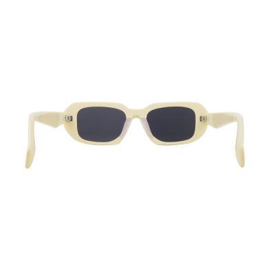 A10871(1) Unisex Scratch Resistant cream Acetate Full Rim Geometric Modern Sunglasses Eyewear