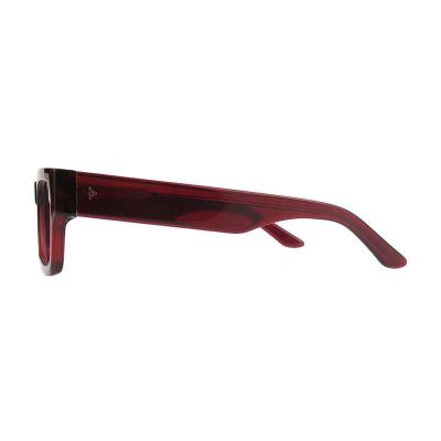 A10891(7) Unisex Lightweight red with black/tortoise accents Acetate Full Rim Square Modern Sunglasses Eyewear