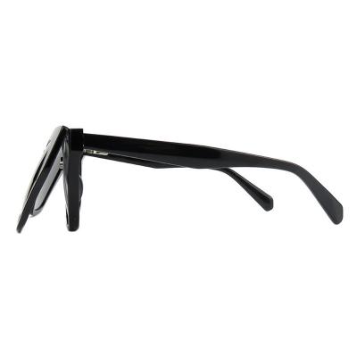 A10872(1) Women's Polarized black Acetate Full Rim Cat Eye Modern Sunglasses Eyewear