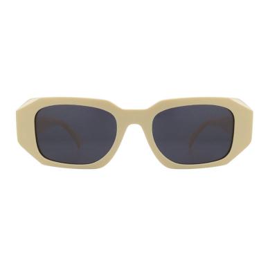 A10871(1) Unisex Scratch Resistant cream Acetate Full Rim Geometric Modern Sunglasses Eyewear