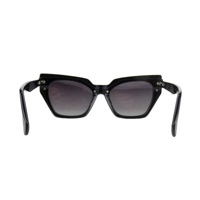 A10872(1) Women's Polarized black Acetate Full Rim Cat Eye Modern Sunglasses Eyewear
