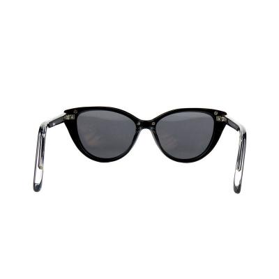 A10896(1) Women's Polarized black Acetate Full Rim Cat Eye Vintage Sunglasses Eyewear