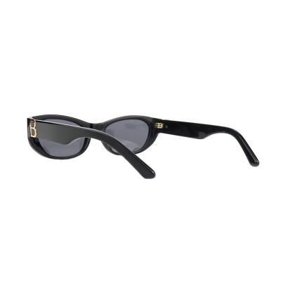 A10866(1) Unisex Spring Hinge black Acetate Full Rim Oval Modern Sunglasses Eyewear