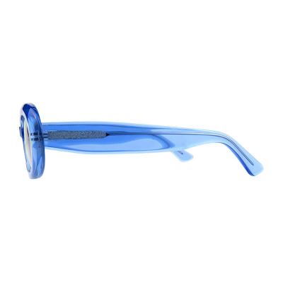 A10868(1) Unisex Durable crystal blue Acetate Full Rim Oval Modern Sunglasses Eyewear