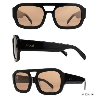 A10861(8) Unisex Polarized tortoise Acetate Full Rim Square Modern Sunglasses Eyewear