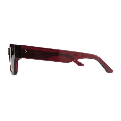 A10891(1) Unisex Lightweight red with black/tortoise accents Acetate Full Rim Square Modern Sunglasses Eyewear