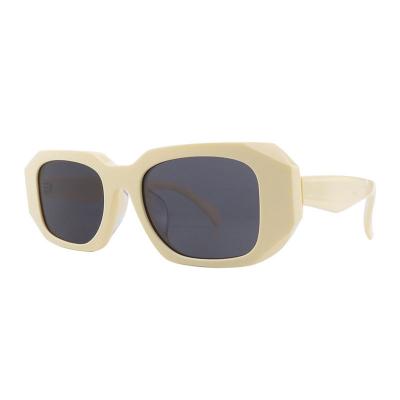 A10871(1) Unisex Scratch Resistant cream Acetate Full Rim Geometric Modern Sunglasses Eyewear