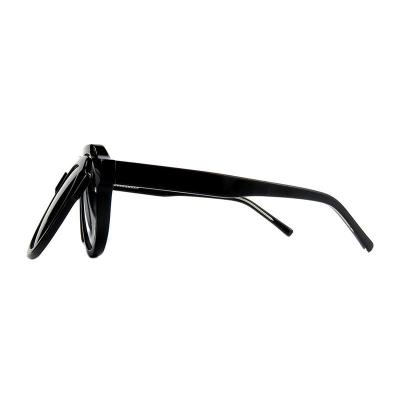 A10897(1) Unisex Polarized black Acetate Full Rim Round Modern Sunglasses Eyewear