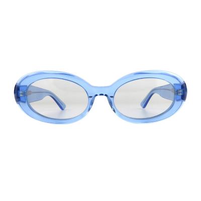 A10868(1) Unisex Durable crystal blue Acetate Full Rim Oval Modern Sunglasses Eyewear