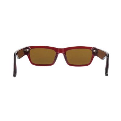 A10891(1) Unisex Lightweight red with black/tortoise accents Acetate Full Rim Square Modern Sunglasses Eyewear
