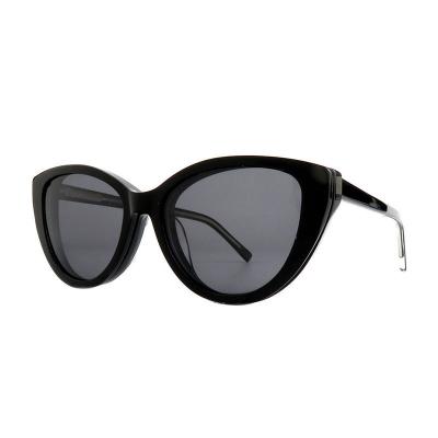 A10896(1) Women's Polarized black Acetate Full Rim Cat Eye Vintage Sunglasses Eyewear
