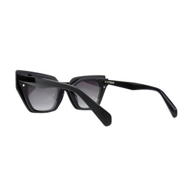 A10872(1) Women's Polarized black Acetate Full Rim Cat Eye Modern Sunglasses Eyewear