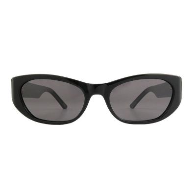 A10866(2) Unisex Hand Polished black Acetate Full Rim Oval Modern Sunglasses Eyewear