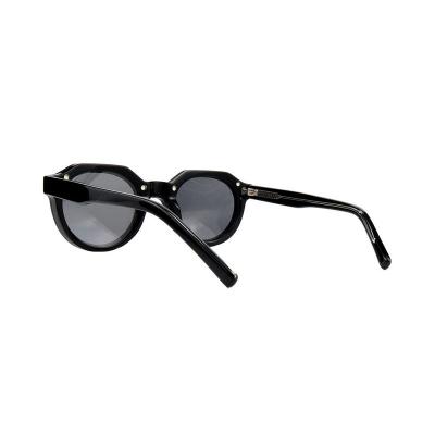 A10897(1) Unisex Polarized black Acetate Full Rim Round Modern Sunglasses Eyewear