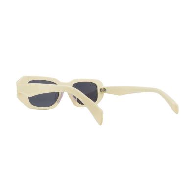 A10871(1) Unisex Scratch Resistant cream Acetate Full Rim Geometric Modern Sunglasses Eyewear