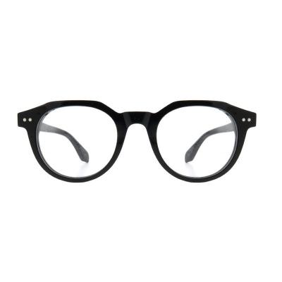 A10908(1) Unisex Spring Hinge black Acetate Full Rim Round Vintage Sunglasses Eyewear
