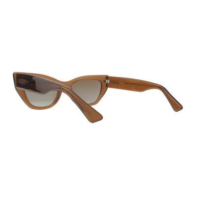 A10989(1) Women's Durable crystal brown Acetate Full Rim Cat Eye Modern Sunglasses Eyewear