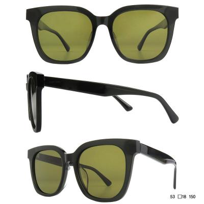 A10931(1) Unisex Hand Polished black Acetate Full Rim Square Modern Sunglasses Eyewear