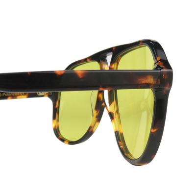 A10991(1) Unisex Polarized black Acetate Full Rim Aviator Sport Sunglasses Eyewear