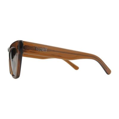 A10990(1) Women's Spring Hinge crystal amber Acetate Full Rim Cat Eye Modern Sunglasses Eyewear
