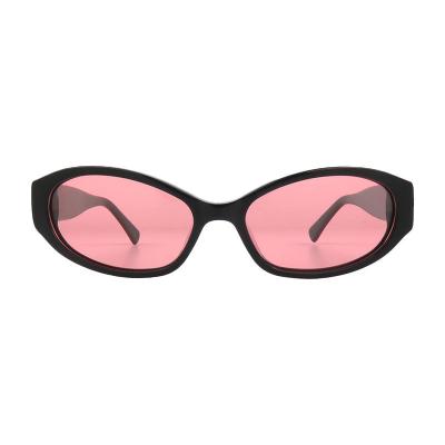 A10969(2) Women's Polarized black Acetate Full Rim Oval Modern Sunglasses Eyewear