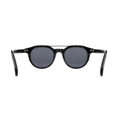 A10908(1) Unisex Spring Hinge black Acetate Full Rim Round Vintage Sunglasses Eyewear