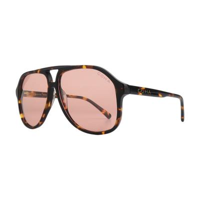 A10991(4) Unisex UV400 Protection black Acetate Full Rim Aviator Sport Sunglasses Eyewear