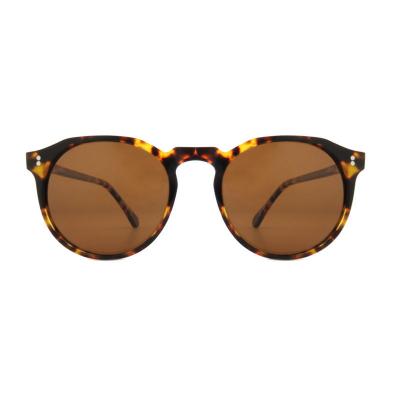 A10915(1) Unisex Hand Polished tortoise Acetate Full Rim Round Vintage Sunglasses Eyewear
