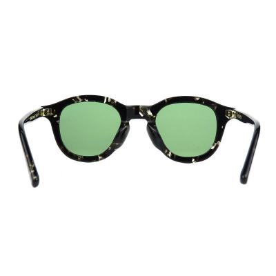 A10917(2) Unisex Hand Polished tortoise Acetate Full Rim Round Vintage Sunglasses Eyewear