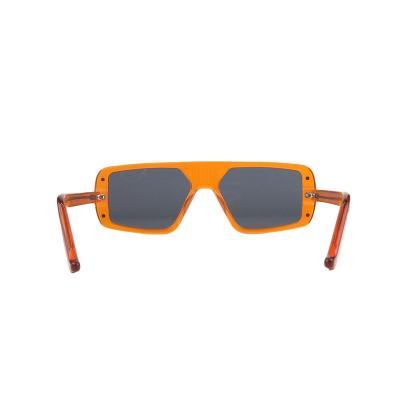 A10987(1) Unisex Hand Polished orange Acetate Full Rim Shield Modern Sunglasses Eyewear
