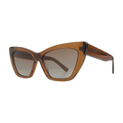 A10990(1) Women's Spring Hinge crystal amber Acetate Full Rim Cat Eye Modern Sunglasses Eyewear