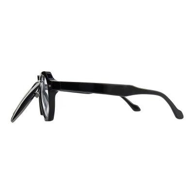 A10905(1) Unisex UV400 Protection black Acetate Full Rim Geometric Modern Sunglasses Eyewear