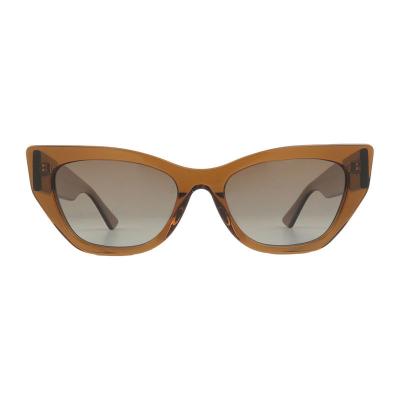 A10989(1) Women's Durable crystal brown Acetate Full Rim Cat Eye Modern Sunglasses Eyewear