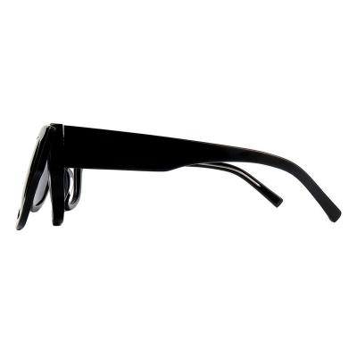 A10903(1) Unisex Polarized black Acetate Full Rim Square Modern Sunglasses Eyewear