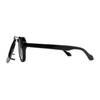 A10906(1) Unisex Lightweight black Acetate Full Rim Square Modern Sunglasses Eyewear