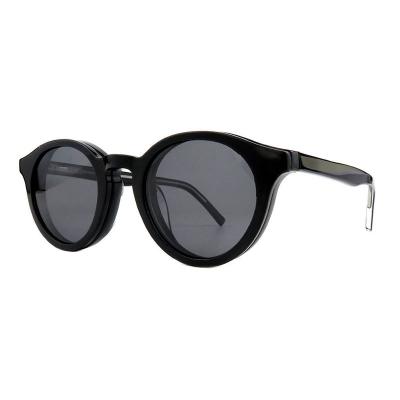 A10904(1) Unisex Lightweight black Acetate Full Rim Round Modern Sunglasses Eyewear