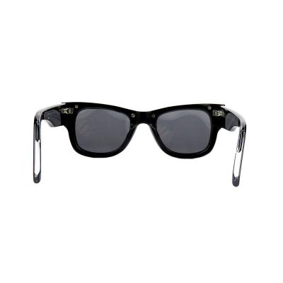 A10903(1) Unisex Polarized black Acetate Full Rim Square Modern Sunglasses Eyewear
