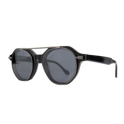 A10905(1) Unisex UV400 Protection black Acetate Full Rim Geometric Modern Sunglasses Eyewear