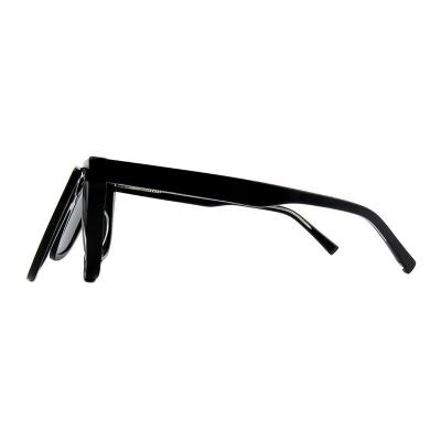 A10901(1) Women's Scratch Resistant black Acetate Full Rim Cat Eye Modern Sunglasses Eyewear
